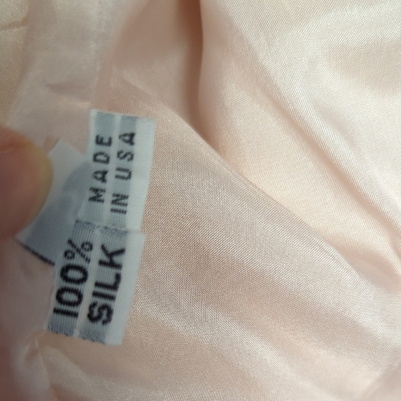 Stanley Korshak Lace Satin Silk Dress Blazer Suit Pink Size Small preppy french - Picture 13 of 16